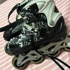 Kids Roller Skates with Black and White Design